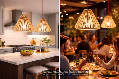Iluminación decorativa en madera