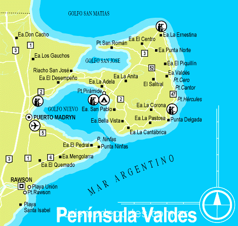 Mapa Península de Valdés